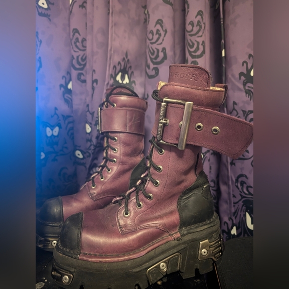 PURPLE and black New Rock Reactor Boots Size EU 37 - Picture 7 of 8